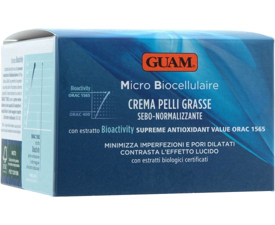 Микробиоклеточный крем себорегулирующий GUAM Crema Pelli Grasse Sebo-Normalizzante, 50 ml, изображение 2