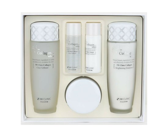 Набір для освітлення обличчя 3W Clinic Collagen White Skin Care Items 3 Set, фото 