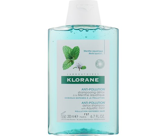 Klorane Shampoo With Mentha Aquatica Шампунь-детокс з екстрактом водної м'яти, 200 мл, фото 