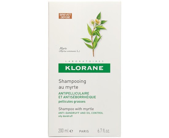 Шампунь с экстрактом мирта против жирной перхоти Klorane Shampoo With Myrtle, 200 ml, изображение 2