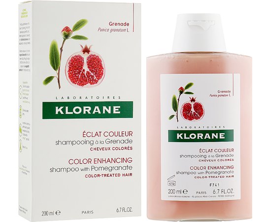 Шампунь с гранатом для усиления цвета окрашенных волос Klorane Shampoo With Pomegranate, 200 ml, изображение 2