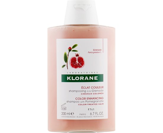 Klorane Shampoo With Pomegranate Шампунь з гранатом для посилення кольору фарбованого волосся, 200 мл, фото 