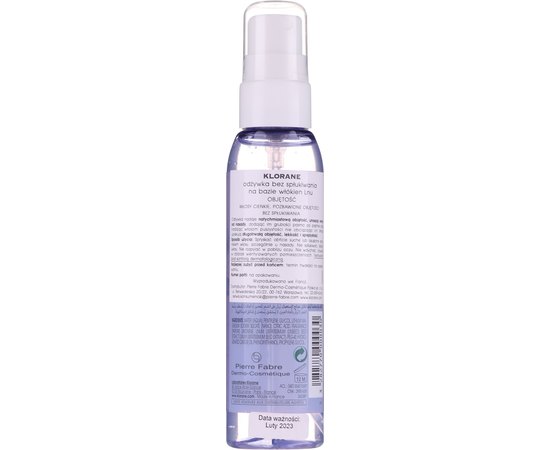 Klorane Leave-In Spray with Flax Fiber - Спрей з волокнами льону для додання об'єму тонким волоссю, 125 мл, фото _ab__is.image_number.default