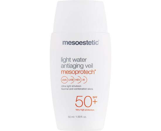 Увлажняющая анти-возрастная вуаль SPF50+ Mesoestetic Light Water Antiaging Veil, 50 ml, изображение 5