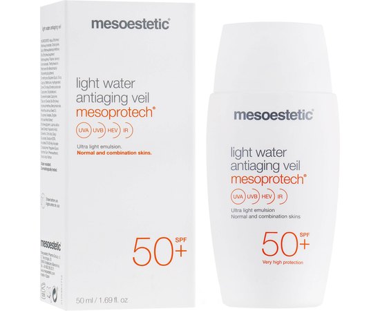 Сыворотка-вуаль легкая антивозрастная SPF50+ Mesoestetic Light Water Antiaging Veil, 50 ml