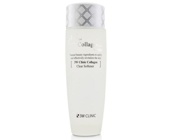 Освітлюючий тонер для обличча з колагеном 3W CLINIC Collagen White Clear Softener , 150 мл, фото 