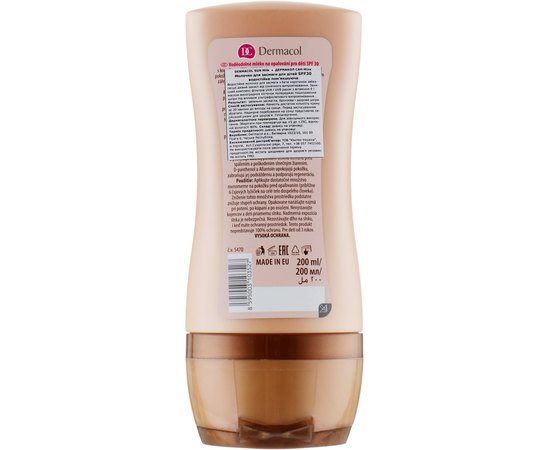 Водостойкое молочко для загара для детской кожи SPF30 Dermacol Water Resistant Sun Milk For Kids, 200 ml, изображение 2