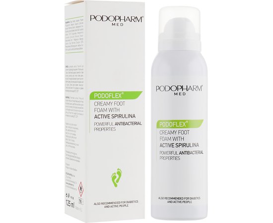 Крем пена для стоп с микросеребром и келендулой Podopharm Podoflex Foamy Foot Cream With Microsilver and Greater Celandine, 125 ml, изображение 4