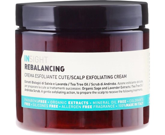 Крем-пілінг для шкіри голови Insight Rebalancing Scalp Exfoliating Cream, 180 ml, фото 