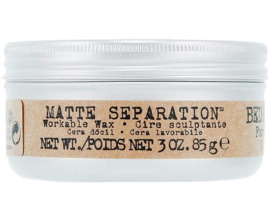 М'який віск для укладки з матовим ефектом Tigi B For Men Matte Separation Workable Wax, 85 g, фото 