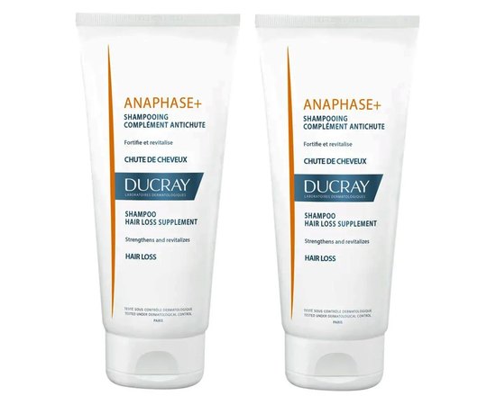 Набор шампуней стимулирующих для ослабленных, выпадающих волос Ducray Anaphase + Shampoo Duo, 2x200 ml