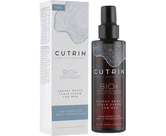 Стимулирующий лосьон от выпадения волос у мужчин Cutrin Bio+ Energy Boost Scalp Serum For Men, 100 ml, изображение 2