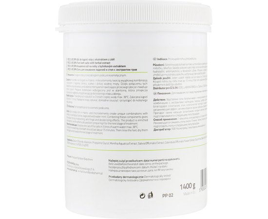 Podopharm Зволожуюча сіль для ванн з екстрактами трав, 1400 г, фото _ab__is.image_number.default