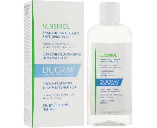 Защитный шампунь физиологический для чувствительной кожи Ducray Sensinol Shampoo, 200 ml, изображение 2