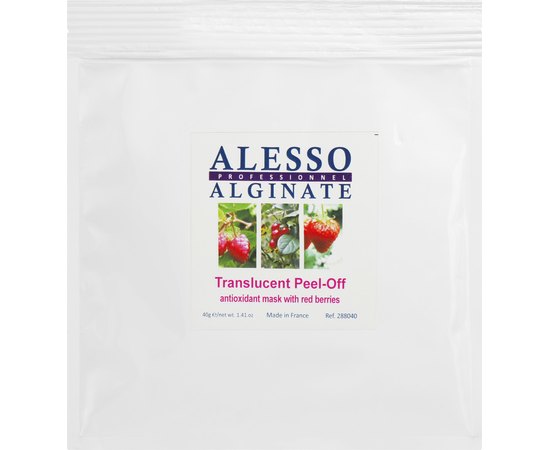 Alesso Professionnel Translucent Alginate Peel-Off Face Mask With Red Berries Маска альгінатна антиоксидантний з червоними ягодами, фото 