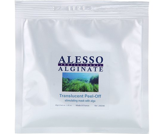 Маска для лица альгинатная стимулирующая с морскими водорослями Alesso Professionnel Translucent Alginate Peel-Off Face Mask With Alga