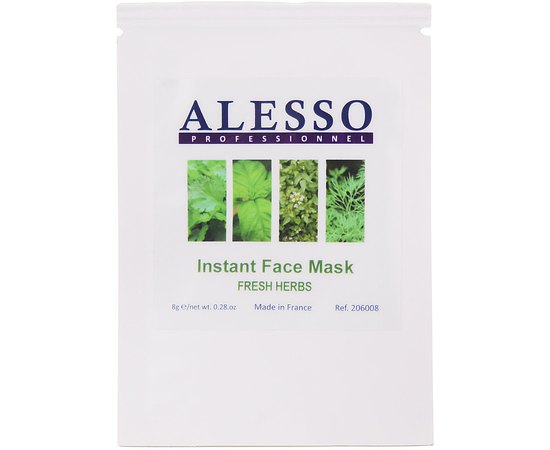 Маска противовоспалительная растворимая Свежие травы Alesso Professionnel Instant Face Mask Fresh Herbs