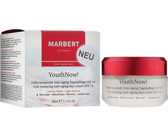 Marbert YouthNow! Cell-Renewing Anti-Aging Day Cream SPF 15 For Normal And Combination Skin Антивіковий денний крем, 50 мл, фото _ab__is.image_number.default