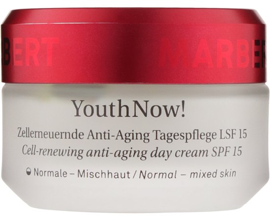 Крем антивозрастной дневной Marbert YouthNow Cell-Renewing Anti-Aging Day Cream SPF 15 For Normal And Combination Skin, 50 ml