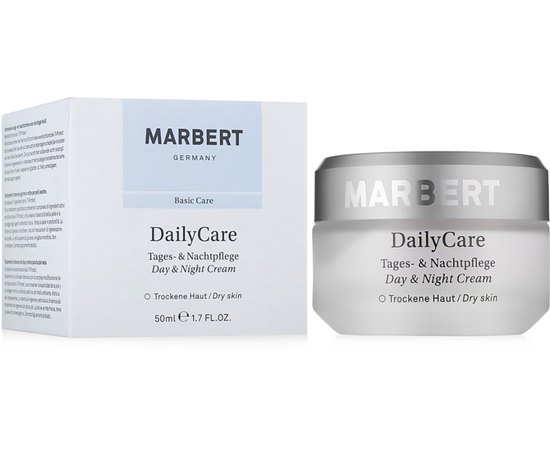 Крем дневной и ночной для сухой кожи Marbert Basic Skin Care DailyCare Day and Night Cream For Dry Skin, 50 ml, изображение 2