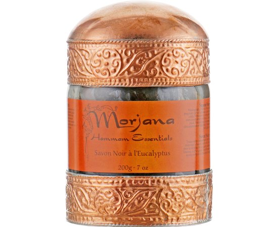 Morjana Hammam Essentials Eucalyptus Black Soap Мило Чорне з евкаліптом, 200 г, фото 