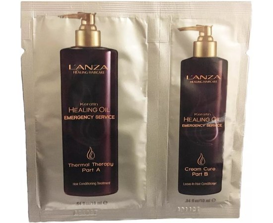 Набор для восстановления волос L'anza Keratin Healing Oil Emergency Service Duo Foil, 16ml/10ml