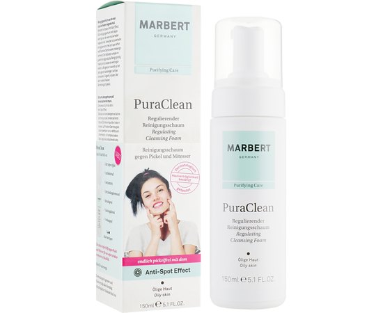 Пенка для умывания Marbert Purifying Care Pura Clean Regulating Cleansing Foam, 150 ml, изображение 4