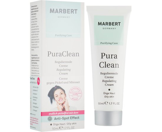 Регулирующий крем для жирной кожи Marbert Pura Clean Regulating Cream, 50 ml, изображение 4