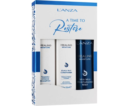 Набір засобів для зволоження волосся L'anza Healing Moisture Holiday Trio Box, фото 