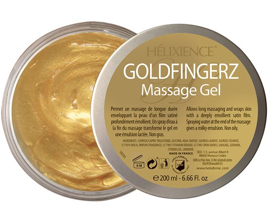 Heliabrine Gold Fingers Гель для масажу з ароматом шампанського, 200 мл, фото 