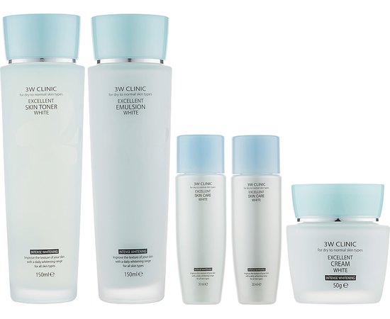 Набір для відбілювання обличчя 3W CLINIC Excellent White Skin care 3 Kit Set, фото _ab__is.image_number.default