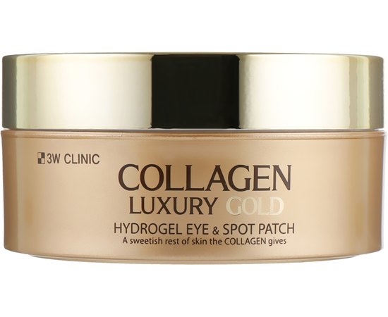 Патчи для глаз с коллагеном и золотом 3W CLINIC Collagen & Luxury Gold Eye Patch, изображение 2