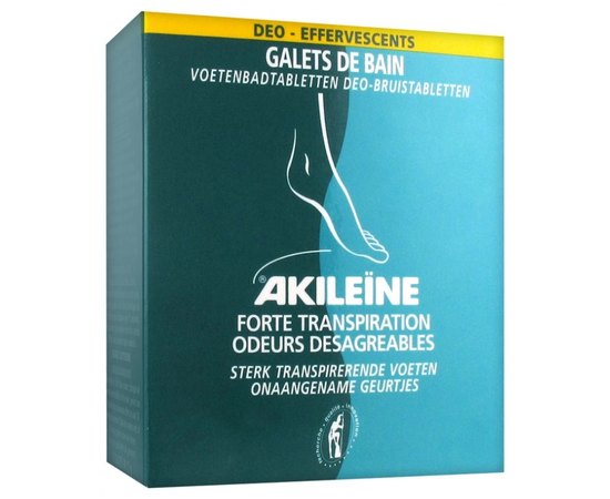 Шипучие таблетки для ванны для ног освежающие Asepta Akileine Deo Effervescent Footbath Tablets, 7x12 g