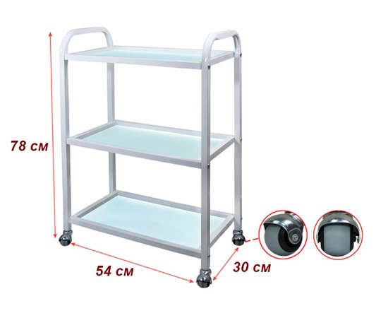 Візок косметологічний/маніпуляційний на 3 полиці модель 021 скло BS Ukraine, фото _ab__is.image_number.default