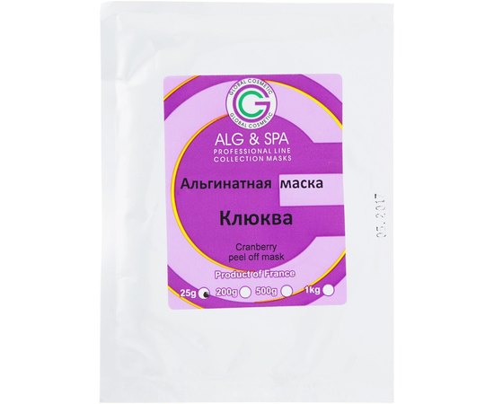 Альгинатная маска антиоксидантная с клюквой Alg & Spa Cranberry peel off mask, изображение 2