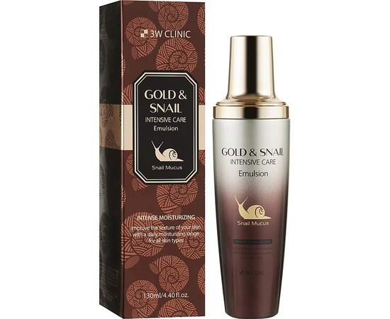 Эмульсия для лица 3W Clinic Gold & Snail Intensive Care Emulsion, 130 мл, изображение 2