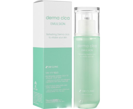 Эмульсия для лица восстановительная с экстрактом центеллы азиатской 3W CLINIC Derma Cica Emulsion, 110 мл, изображение 2