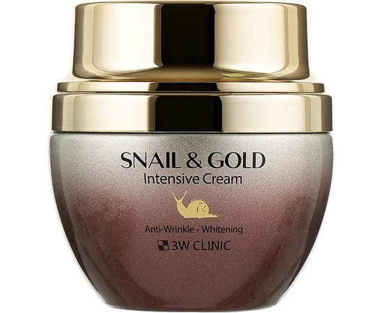 Крем для обличчя інтенсивний з муцином равлики та колоїдним золотом 3W CLINIC Snail & Gold Intensive Cream, 50 мл, фото 