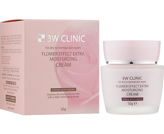 Крем для лица увлажняющий с цветочными экстрактами 3W CLINIC Flower Effect Extra Moisture Cream, 50 мл, изображение 2