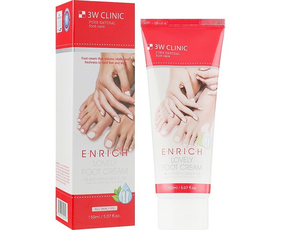 Крем для ніг відновлення 3W CLINIC Enrich Lovely Foot Treatment, 150 мл, фото _ab__is.image_number.default