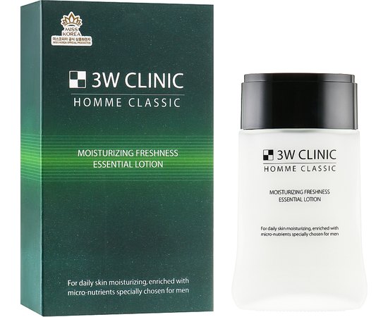 Лосьон для лица 3W CLINIC Homme Classic Moisturizing Freshness Essential Lotion, 150 мл, изображение 2