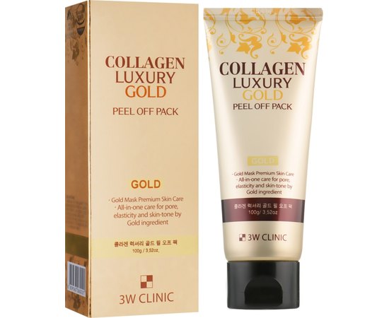 Маска пленка для лица 3W CLINIC Collagen & luxury Peel Off Pack gold mask, 100 мл, изображение 2