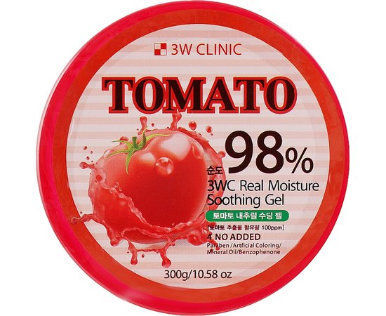 Багатофункціональний гель для обличчя та тіла з екстрактом томату 3W CLINIC Tomato Moisture Soothing Gel, 300 г, фото 