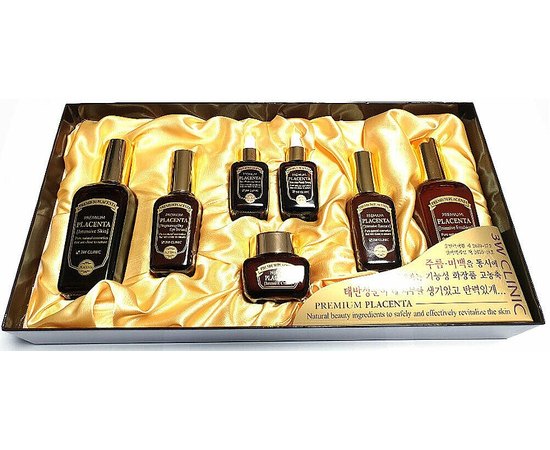 Набор для лица антивозрастной из 7 элементов 3W CLINIC Premium Placenta 7 Items Set, изображение 2