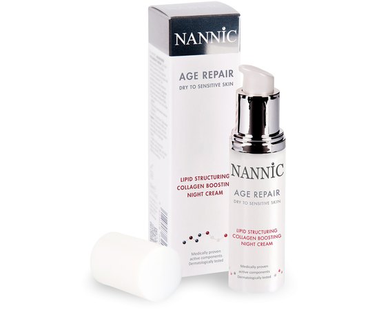 Nannic Night-Age Repair Collagen Boost Нічний колагеновий крем, 30 мл, фото 