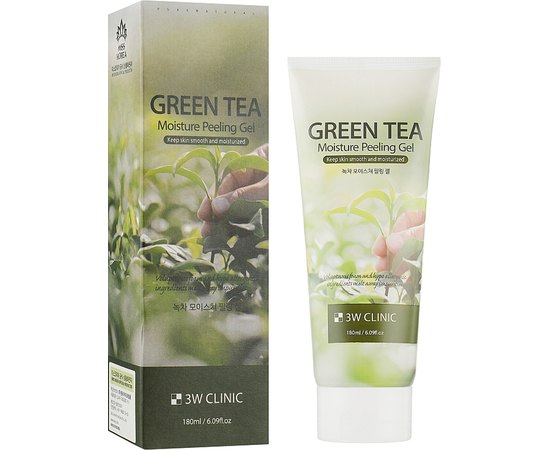 Пілінг гель для обличчя 3W CLINIC Green Tea Moisture Peeling Gel, 180 мл, фото _ab__is.image_number.default