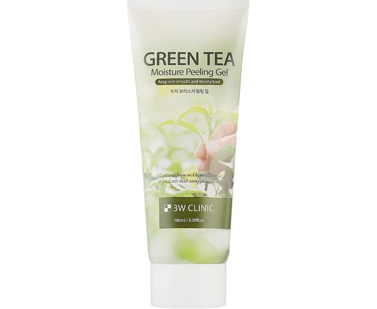 Пілінг гель для обличчя 3W CLINIC Green Tea Moisture Peeling Gel, 180 мл, фото 
