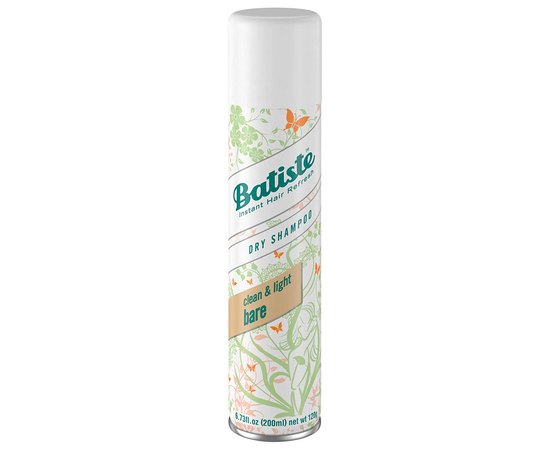 Batiste Dry Shampoo Natural & Light Bare Cухий шампунь, 200 мл, фото 