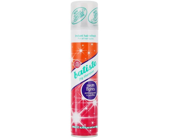 Batiste Dry Shampoo Neon Lights Pomegranate and Jasmine - Сухий шампунь, 200 мл, фото 