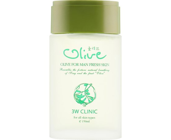 Тонер для обличчя зволожуючий для чоловіків із олією 3W CLINIC Olive For Man Fresh Skin, 150 мл, фото 
